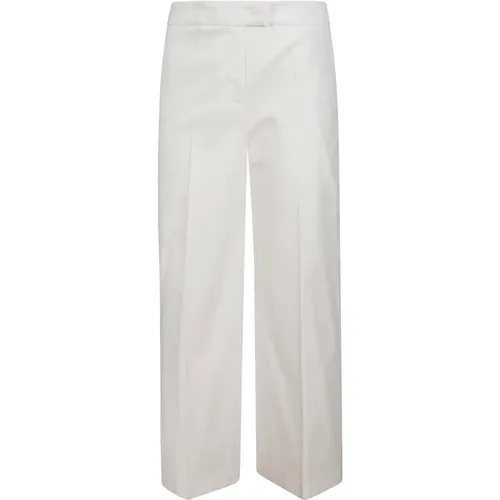 Weiße Baumwollhose mit verstecktem Reißverschluss , Damen, Größe: XS - PT Torino - Modalova