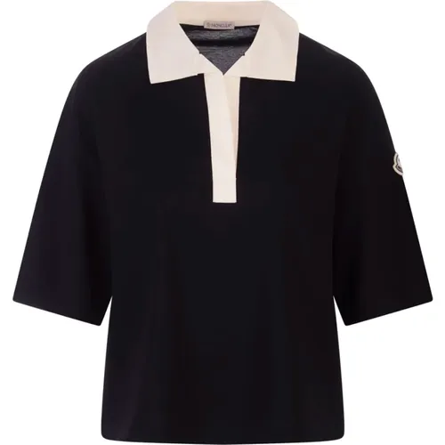 Polo Shirt with Logo Patch , female, Sizes: S - Moncler - Modalova