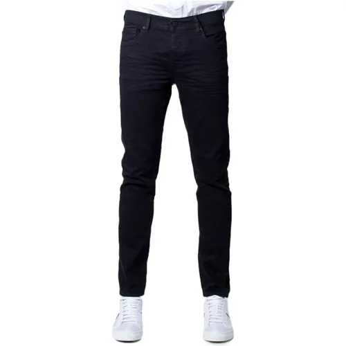 Schwarze Jeans mit Reißverschluss und Knopfverschluss , Herren, Größe: W28 L30 - Only & Sons - Modalova