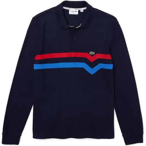 Regular Fit Polo Made in France mit Tricolor Streifen - Lacoste - Modalova