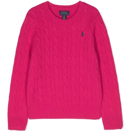 Rosa Zopfmuster Pullover Kinder - Polo Ralph Lauren - Modalova