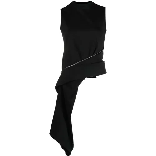 Zip-Detail Sleeveless Top with Draped Detailing , female, Sizes: 2XS - JW Anderson - Modalova