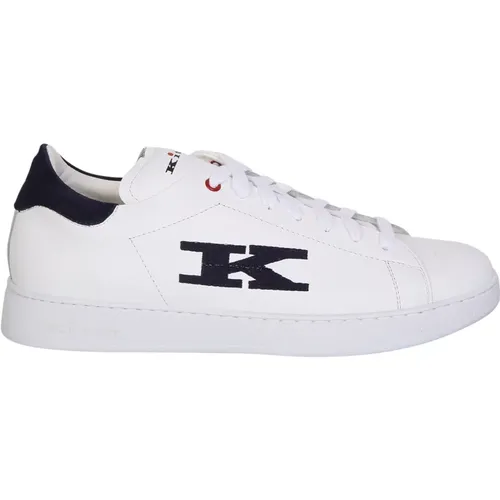 Weiße/Blaue Sneakers mit Besticktem Logo - Kiton - Modalova