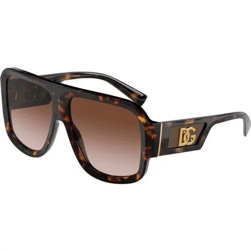 Havana/ Shaded Sunglasses , male, Sizes: 58 MM - Dolce & Gabbana - Modalova