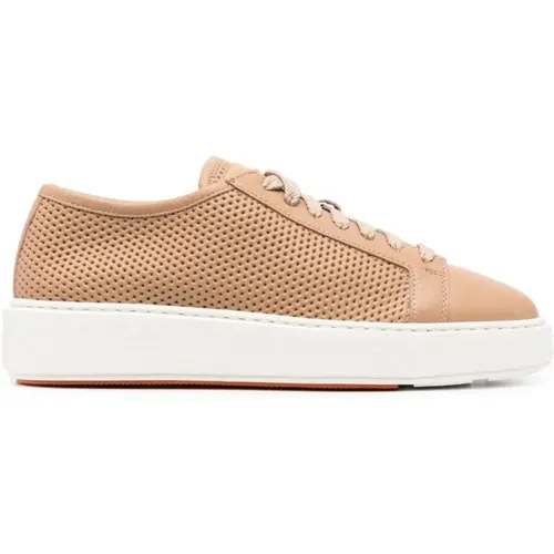 Leather Casual Sneakers for Women , female, Sizes: 7 UK - Santoni - Modalova