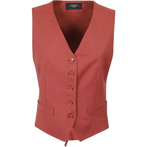 Sleeveless Wool Vest in Coccio Color , female, Sizes: L, XL - Max Mara Weekend - Modalova