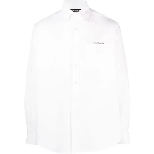 Tailored Shirt with Printed Ribbon , male, Sizes: L, S - Palm Angels - Modalova