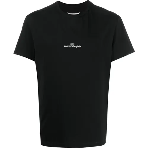 Verzerrtes Logo Crew-Neck T-Shirt , Herren, Größe: M - Maison Margiela - Modalova