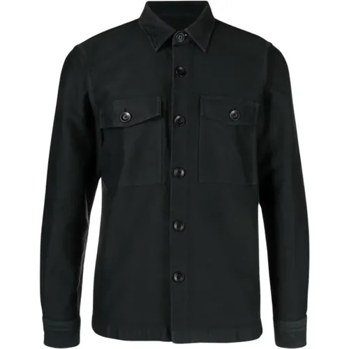 Cotton Long-Sleeve Shirt , male, Sizes: 2XL - Tom Ford - Modalova