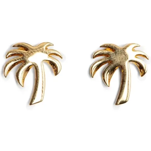 Goldene Ohrringe mit Metall-Pin-Verschluss - Palm Angels - Modalova