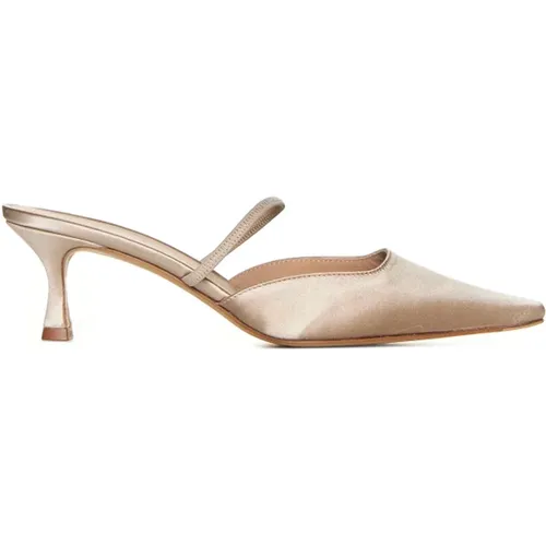 White Satin Pointed Toe Sandals , female, Sizes: 3 UK, 6 UK - Roberto Festa - Modalova