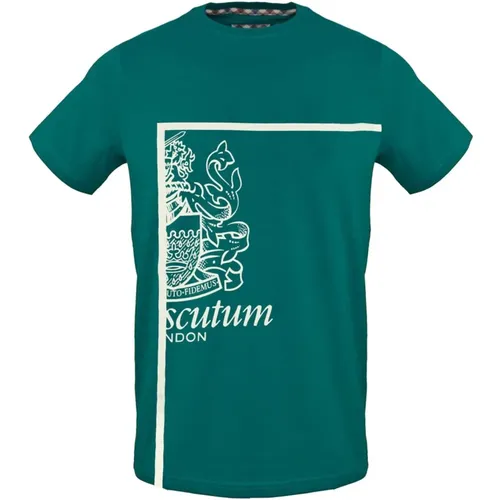 Logo Detail Baumwoll T-shirt Frühjahr/Sommer Kollektion , Herren, Größe: M - Aquascutum - Modalova