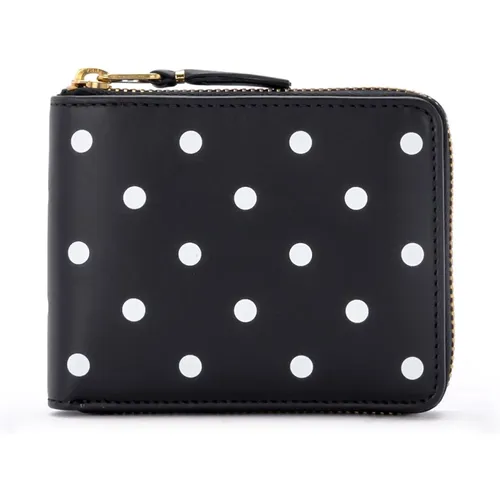 Polka Dot Leather Wallet with Zipper Closure , female, Sizes: ONE SIZE - Comme des Garçons - Modalova