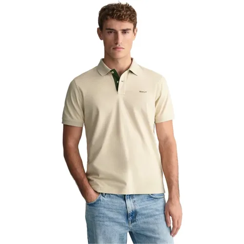 Kontrast Piqué Polo Shirt , Herren, Größe: 2XL - Gant - Modalova
