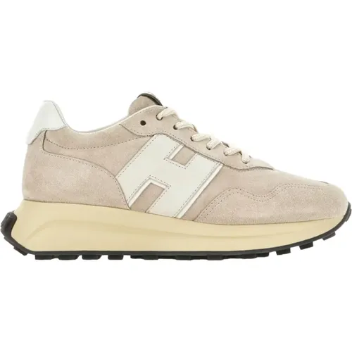 Suede Sneakers with H Detail , female, Sizes: 3 1/2 UK - Hogan - Modalova