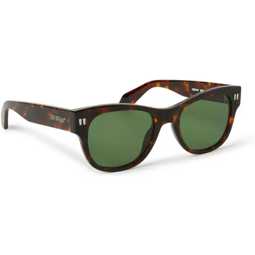 Moab Sonnenbrille in Havana/Green Cat,Schwarz/Graue Katze Sonnenbrille Moab Stil - Off White - Modalova