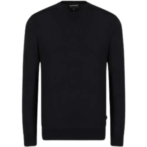 Klassischer Rundhals-Strickpullover , Herren, Größe: M - Emporio Armani - Modalova