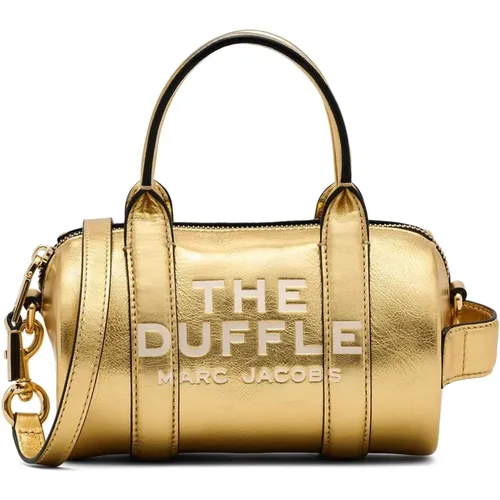 Golden Metallic Leather Duffle Bag , female, Sizes: ONE SIZE - Marc Jacobs - Modalova