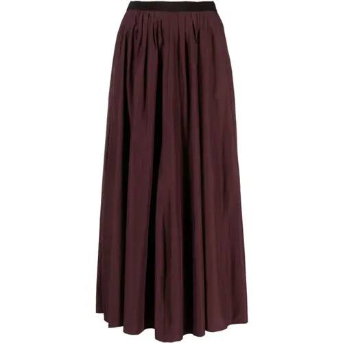 Long Chocolate Skirt , female, Sizes: S - Forte Forte - Modalova