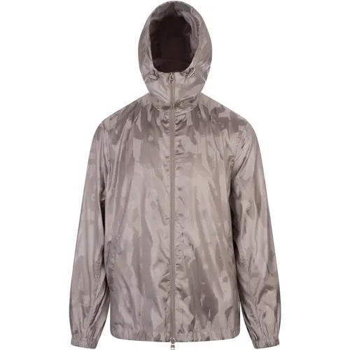 Silver Hooded Jacket with Graffiti Jacquard , male, Sizes: XL, L - alexander mcqueen - Modalova