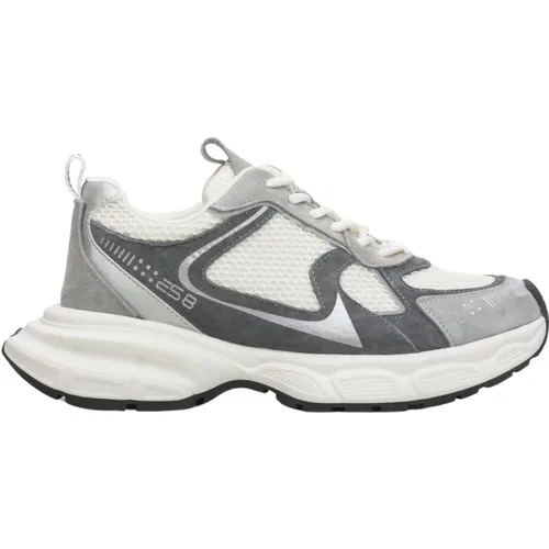 Graue und weiße Sneaker mit flexibler Sohle , Damen, Größe: 39 EU - Estro - Modalova