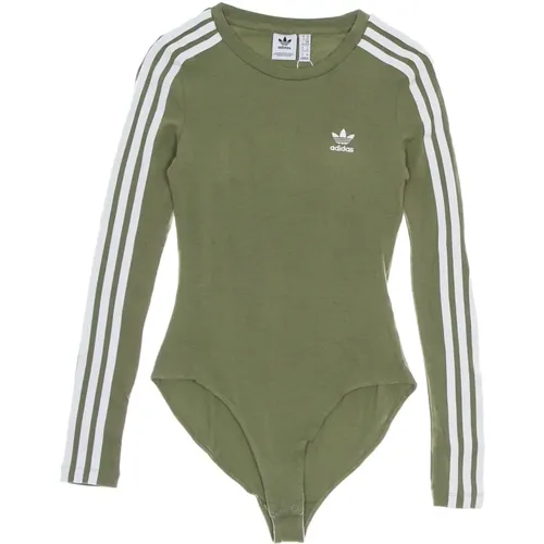 Grüner Orbit Langarm-Body , Damen, Größe: S - Adidas - Modalova