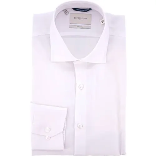 Slim Fit French Collar Cotton Shirt , male, Sizes: M - Brooksfield - Modalova