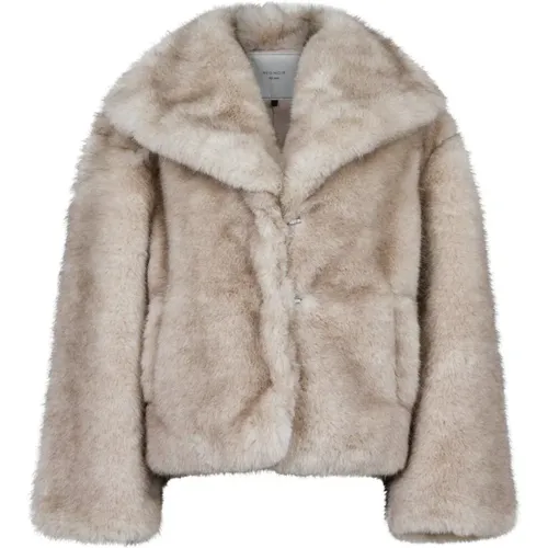 Stephanie Faux Fur Jacket , female, Sizes: S, XL, M, L - NEO NOIR - Modalova