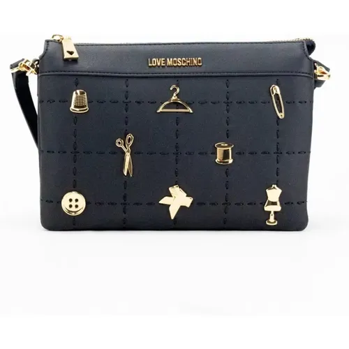 Schultertasche aus Ecopiel mit Metall-Details - Love Moschino - Modalova