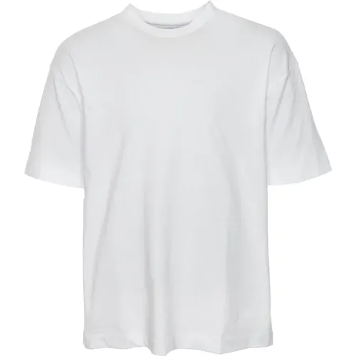 Casual T-Shirt mit geripptem Rundhalsausschnitt , Herren, Größe: M - drykorn - Modalova