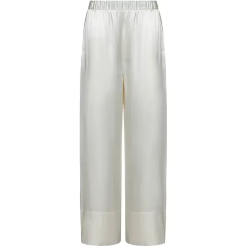Off- Silk Satin Trousers , female, Sizes: 2XS - Armarium - Modalova