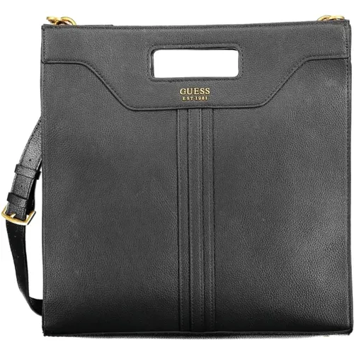 Schicke schwarze Handtasche mit Kontrastdetails , Damen, Größe: ONE Size - Guess - Modalova