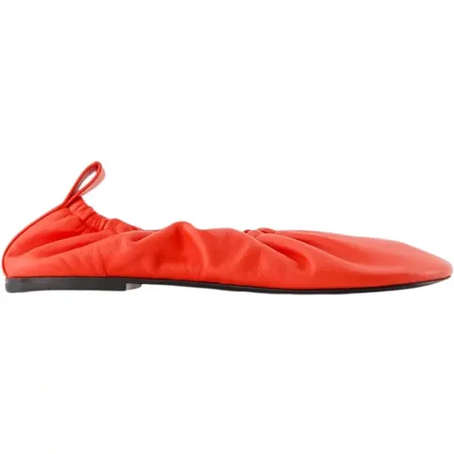 Rote Lederballerinas - Slip-On Runde Spitze , Damen, Größe: 37 EU - Jil Sander - Modalova