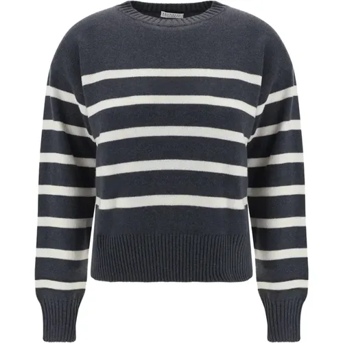 Striped Cashmere Sweater , female, Sizes: M, XS, S - BRUNELLO CUCINELLI - Modalova