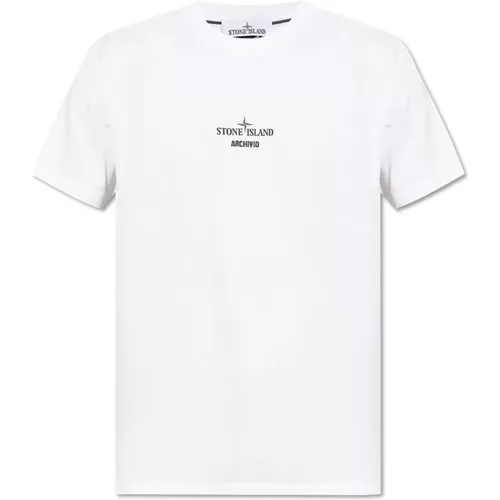 T-Shirt mit Logo , Herren, Größe: L - Stone Island - Modalova