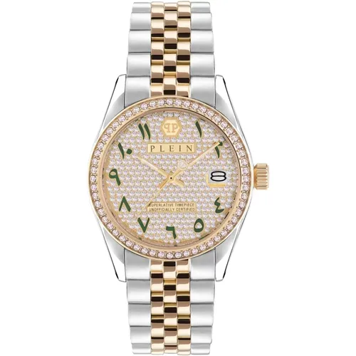 Crystal Bicolor Superlative Date Watch , female, Sizes: ONE SIZE - Philipp Plein - Modalova