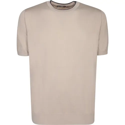 Baumwoll-T-Shirt mit kontrastierenden Kanten - Canali - Modalova