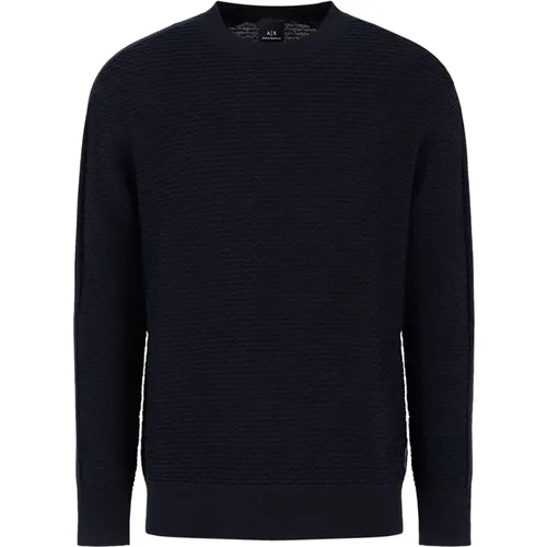 Navy Baumwoll Pullover Sweater , Herren, Größe: XS - Armani Exchange - Modalova