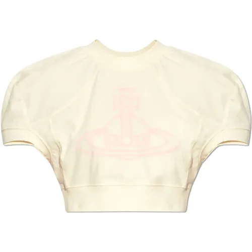 Kurzes T-Shirt mit Druck , Damen, Größe: L - Vivienne Westwood - Modalova