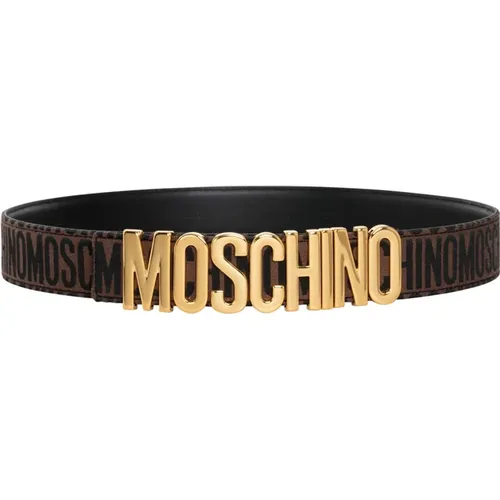 Logo Belt with Adjustable Buckle , male, Sizes: L, S, M - Moschino - Modalova