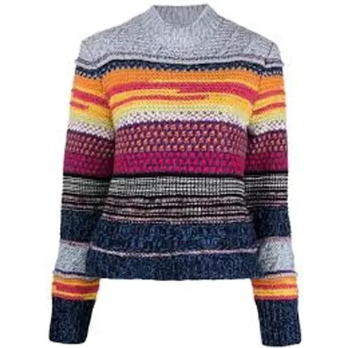 Blue Cashmere Turtleneck Sweater , female, Sizes: L - Chloé - Modalova