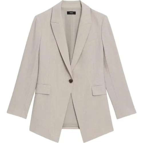 Etiennette Blazer aus guter Wolle in Sand Melange , Damen, Größe: M - Theory - Modalova