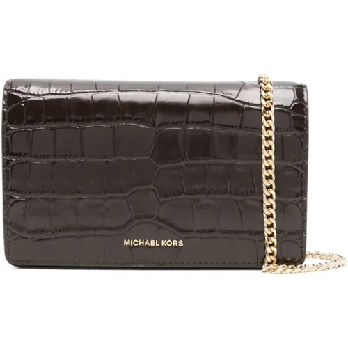 Leather Shoulder Bag Crocodile Effect , female, Sizes: ONE SIZE - Michael Kors - Modalova