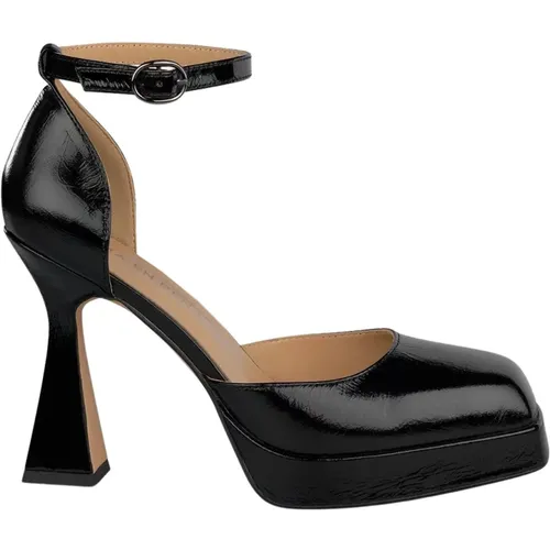 Leather Heeled Sandals , female, Sizes: 7 UK, 5 UK, 8 UK - Alma en Pena - Modalova