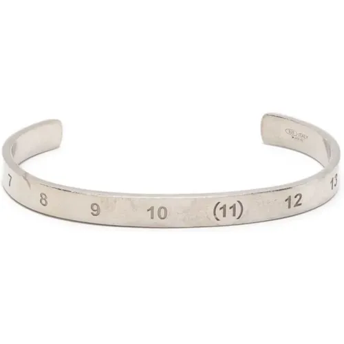 Silver Numerical Cuff Bracelet , unisex, Sizes: ONE SIZE - Maison Margiela - Modalova