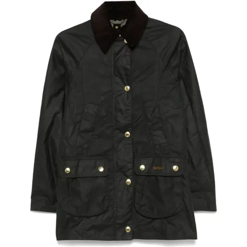 Wax Coated Jacket with Corduroy Collar , female, Sizes: XS, S, L, M - Barbour - Modalova