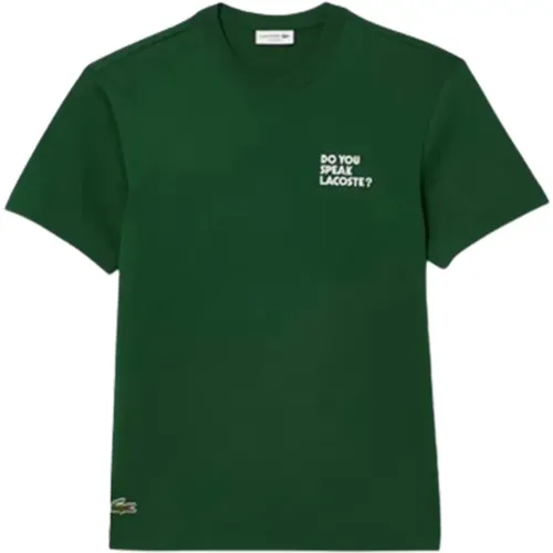 Cotton Piqué T-Shirt with Back Slogan () , male, Sizes: XL, L, M - Lacoste - Modalova