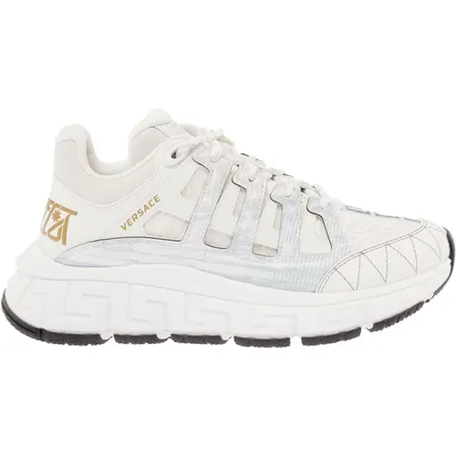 Weiße Tiger Print Sneakers , Damen, Größe: 36 EU - Versace - Modalova