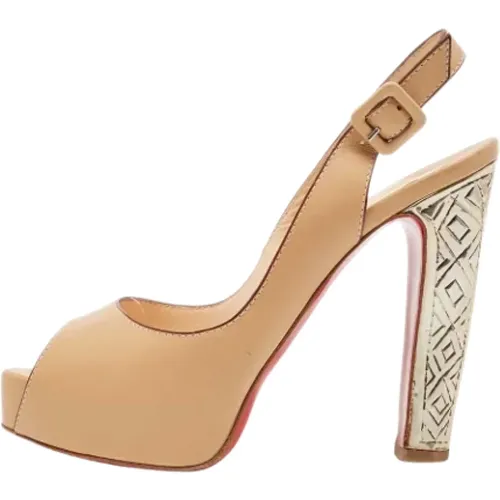 Pre-owned Leather heels , female, Sizes: 4 1/2 UK - Christian Louboutin Pre-owned - Modalova