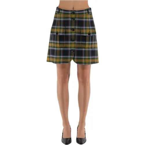 Checked Trapeze Miniskirt , female, Sizes: S, XS - Kenzo - Modalova